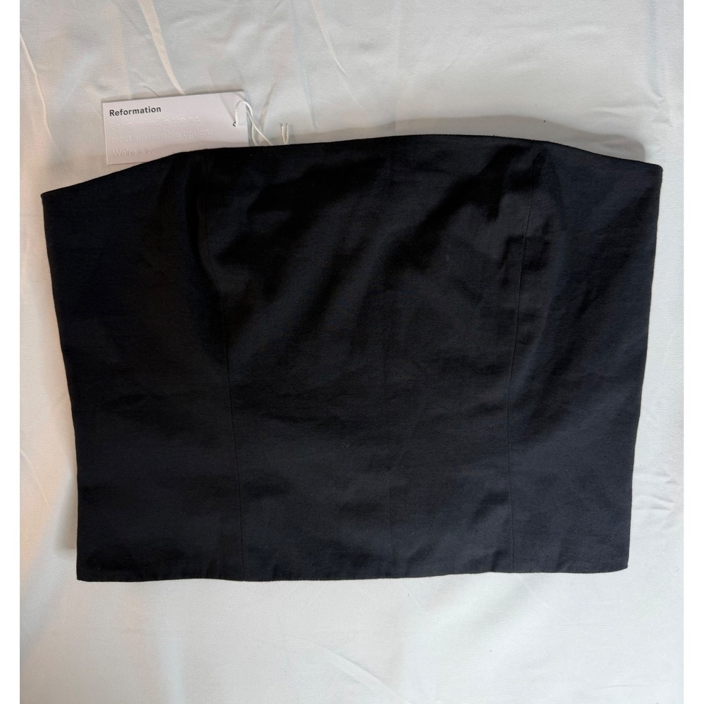 Reformation Stella Strapless Bandeau Tube Top Black Size 8 NWT - Picture 2 of 10